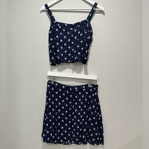 Smart Set 2-Pce set. Navy with white hearts. Size 12